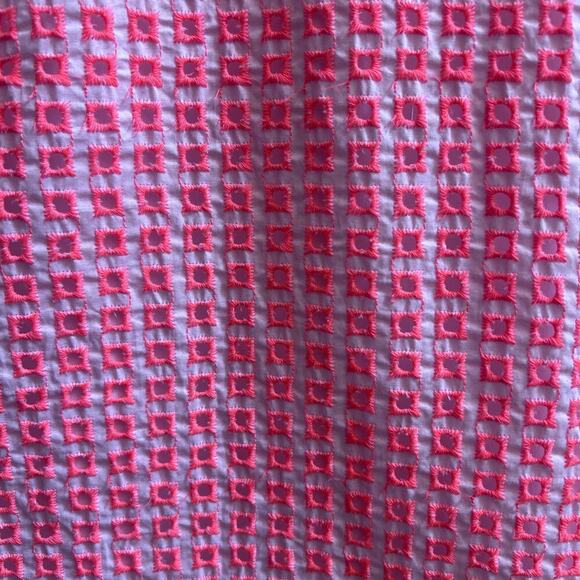 Embroidery Lace Pink White Mini Dress Spense Petite Women's Size Small Barbicore - Picture 4 of 8